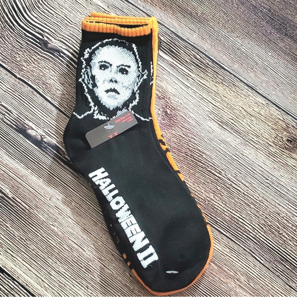 Novelty Socks Jason Halloween ll Crew Men's Sz 4-10,‎ 3 Pairs NEW, Unisex Socks